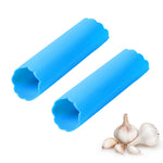 2 pièces Presse-ail éplucheur d'ail de cuisine N'abîme pas la main Éplucheur d'ail en silicone, vert, rouge, bleu