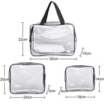 Sacs de Voyage Portables avec Fermeture Éclair, en PVC, Étanche, Transparent, pour Maquillage, S, M, L, Lot de 3