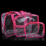 Sacs de Voyage Portables avec Fermeture Éclair, en PVC, Étanche, Transparent, pour Maquillage, S, M, L, Lot de 3