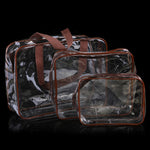 Sacs de Voyage Portables avec Fermeture Éclair, en PVC, Étanche, Transparent, pour Maquillage, S, M, L, Lot de 3