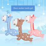 Hochet de dentition en forme de faon, jouet en silicone pour bébé, à mâcher, articles pour maman et bébé, faon rose, faon bleu, faon marron