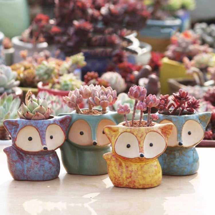 Pot de fleur charnu en céramique, mini pot pour succulentes, pot renard, livraison couleur aléatoire (sans plantes), pot renard