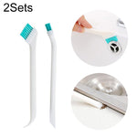 2 ensembles 2 en 1 brosse de nettoyage double tête pour interstices de porte et fenêtre avec raclette, 2 ensembles 2 en 1