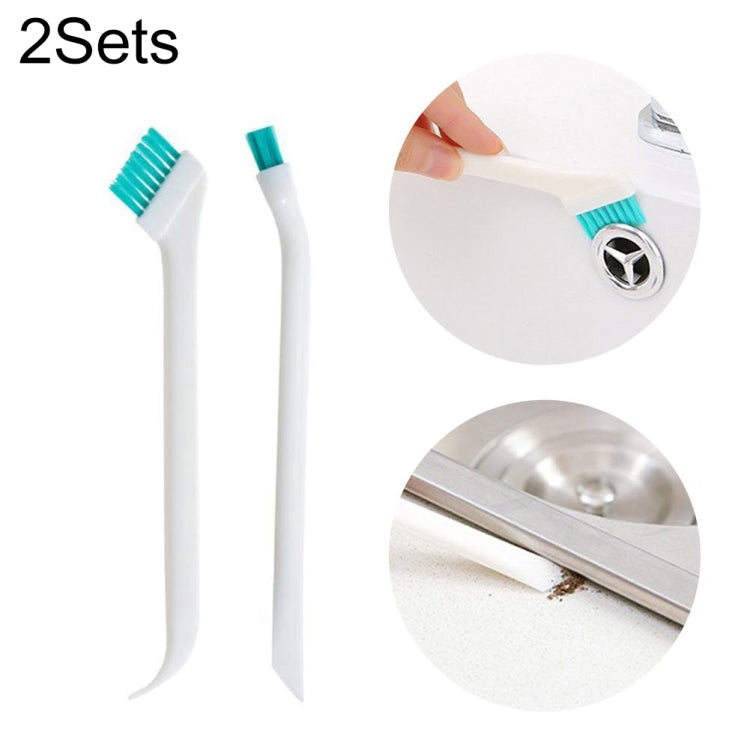 2 ensembles 2 en 1 brosse de nettoyage double tête pour interstices de porte et fenêtre avec raclette, 2 ensembles 2 en 1
