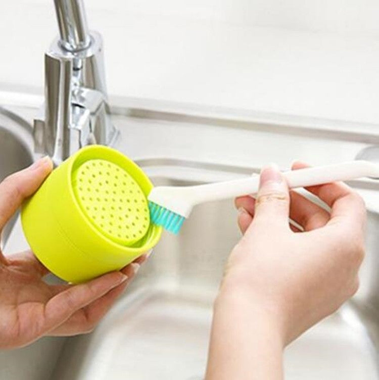2 ensembles 2 en 1 brosse de nettoyage double tête pour interstices de porte et fenêtre avec raclette, 2 ensembles 2 en 1