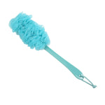 Brosse de douche exfoliante à long manche en maille douce pour le corps et le dos