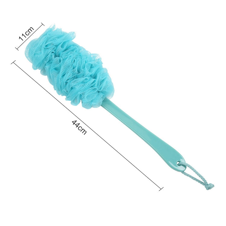 Brosse de douche exfoliante à long manche en maille douce pour le corps et le dos