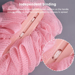 Brosse de douche exfoliante à long manche en maille douce pour le corps et le dos