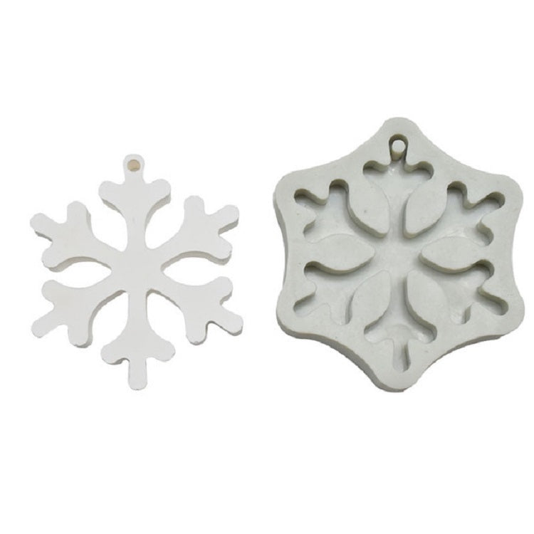 Série de Noël à faire soi-même, moule en silicone pour fondant, feuilles de Noël, flocon de neige de Noël, flocon de neige rond de Noël, sapin de Noël
