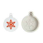 Série de Noël à faire soi-même, moule en silicone pour fondant, feuilles de Noël, flocon de neige de Noël, flocon de neige rond de Noël, sapin de Noël