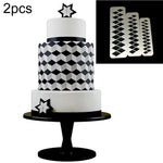 2 Pcs Gâteau au chocolat Géométrique Puzzle Gaufré Bande Fond de Teint Forme Graphique Moule à Biscuits Outil d'Estampage, Diamant à Quatre Côtés, Puzzle, Hexagone, Carré, Triangle Régulier, Triangle Oblique