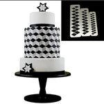 2 Pcs Gâteau au chocolat Géométrique Puzzle Gaufré Bande Fond de Teint Forme Graphique Moule à Biscuits Outil d'Estampage, Diamant à Quatre Côtés, Puzzle, Hexagone, Carré, Triangle Régulier, Triangle Oblique
