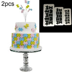 2 Pcs Gâteau au chocolat Géométrique Puzzle Gaufré Bande Fond de Teint Forme Graphique Moule à Biscuits Outil d'Estampage, Diamant à Quatre Côtés, Puzzle, Hexagone, Carré, Triangle Régulier, Triangle Oblique