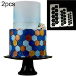 2 Pcs Gâteau au chocolat Géométrique Puzzle Gaufré Bande Fond de Teint Forme Graphique Moule à Biscuits Outil d'Estampage, Diamant à Quatre Côtés, Puzzle, Hexagone, Carré, Triangle Régulier, Triangle Oblique
