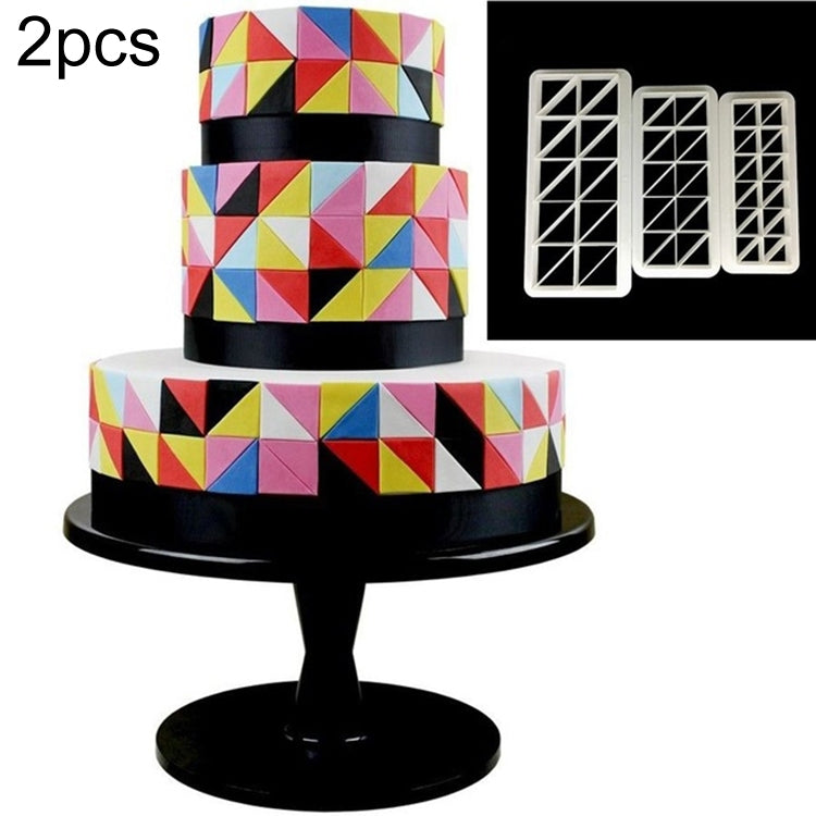 2 Pcs Gâteau au chocolat Géométrique Puzzle Gaufré Bande Fond de Teint Forme Graphique Moule à Biscuits Outil d'Estampage, Diamant à Quatre Côtés, Puzzle, Hexagone, Carré, Triangle Régulier, Triangle Oblique