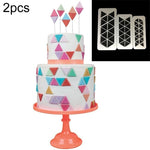 2 Pcs Gâteau au chocolat Géométrique Puzzle Gaufré Bande Fond de Teint Forme Graphique Moule à Biscuits Outil d'Estampage, Diamant à Quatre Côtés, Puzzle, Hexagone, Carré, Triangle Régulier, Triangle Oblique