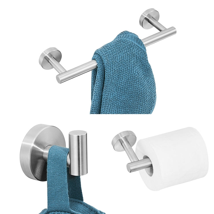 Porte-serviettes mural 3-en-1 en acier inoxydable 304, support de papier toilette avec crochets, ensemble d'accessoires de salle de bain pour douche, argent, or, noir