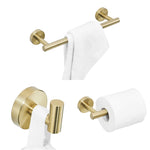 Porte-serviettes mural 3-en-1 en acier inoxydable 304, support de papier toilette avec crochets, ensemble d'accessoires de salle de bain pour douche, argent, or, noir
