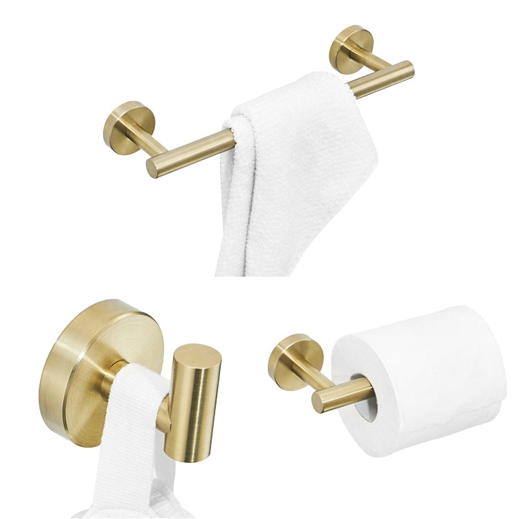 Porte-serviettes mural 3-en-1 en acier inoxydable 304, support de papier toilette avec crochets, ensemble d'accessoires de salle de bain pour douche, argent, or, noir