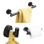 Porte-serviettes mural 3-en-1 en acier inoxydable 304, support de papier toilette avec crochets, ensemble d'accessoires de salle de bain pour douche, argent, or, noir