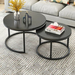 Table basse deux-en-un en fer forgé, table simple moderne combinée, petite table ronde, texture blanche + texture noire, blanc + noir, marbre blanc, combinaison blanche, texture noire + texture blanche, noir + blanc, marbre noir, combinaison noire