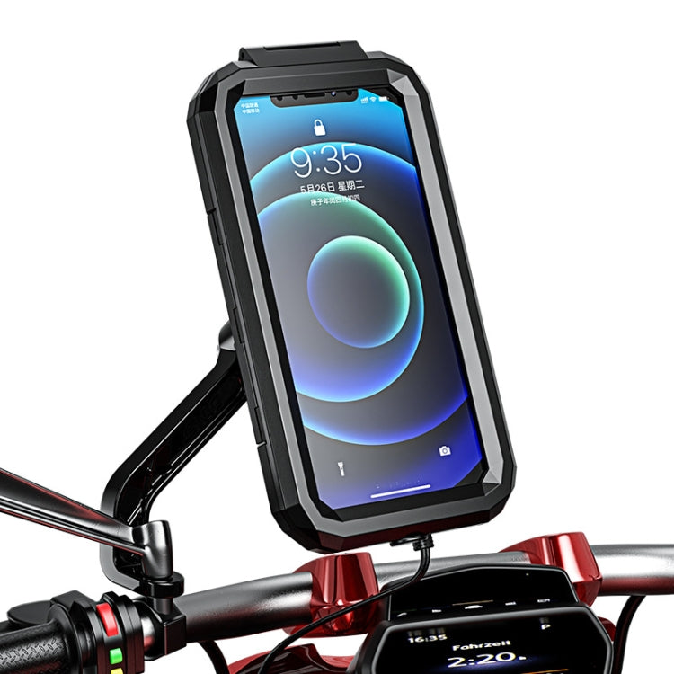 Support téléphone tactile étanche Kewig pour rétroviseur arrière de vélo ou moto, installation petit ou grand rétroviseur