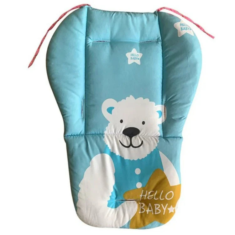 Coussin en coton universel antichoc et épais pour poussette, chaise haute pour bébé en automne et en hiver, motif animal bleu, ours bleu, ours rose, mouton gris