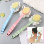 Brosse de bain à long manche, brosse de bain à poils doux avec brosse de massage pour le dos