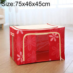 Boîte de rangement pliable en tissu non tissé avec fermeture éclair, anti-humidité, pour vêtements, 150L 75x46x45cm