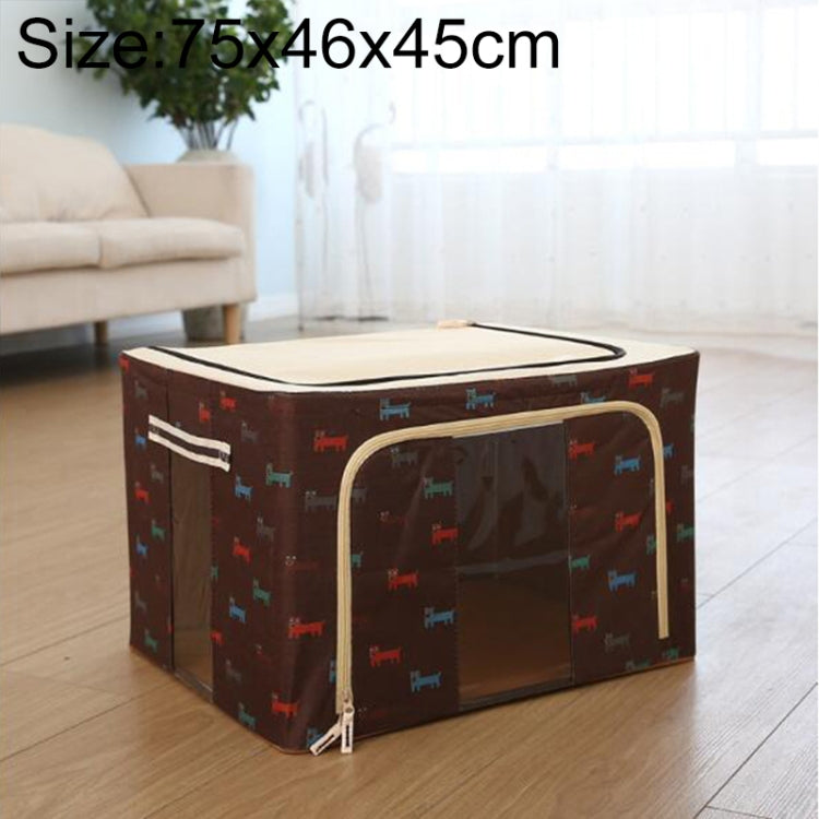 Boîte de rangement pliable en tissu non tissé avec fermeture éclair, anti-humidité, pour vêtements, 150L 75x46x45cm