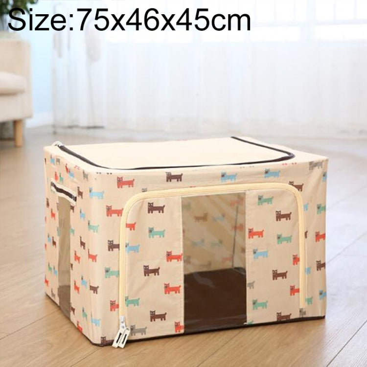 Boîte de rangement pliable en tissu non tissé avec fermeture éclair, anti-humidité, pour vêtements, 150L 75x46x45cm