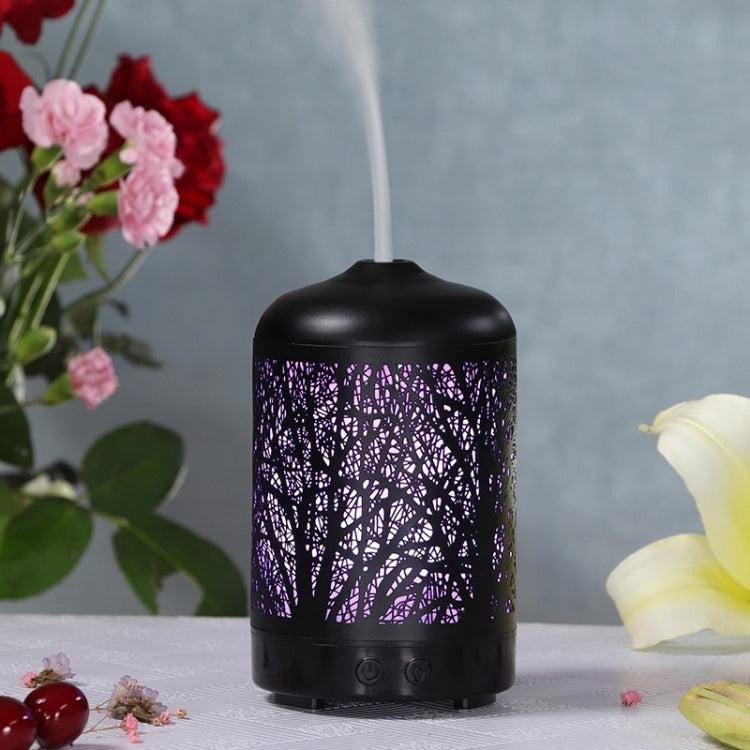 Diffuseur d'huiles essentielles d'humidificateur d'air en forme d'arbre métallique, fabricant de brouillard, lampe LED colorée, purificateur d'air d'aromathérapie, prise UE