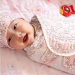 Sacs bébé en coton printemps-été, serviettes, sacs de couchage, ensemble bonnet en tricot, S (50x70 CM), L (60x75 CM)