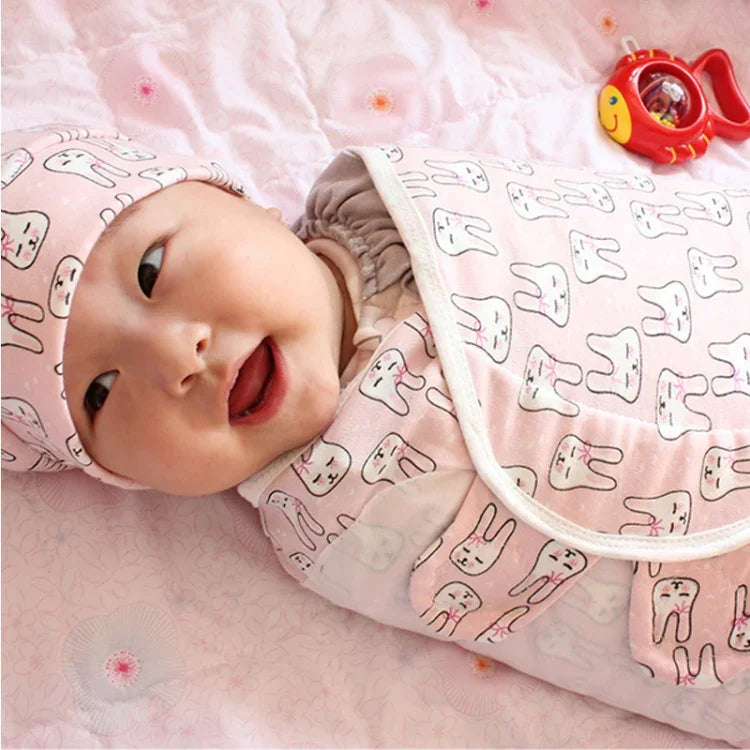 Sacs bébé en coton printemps-été, serviettes, sacs de couchage, ensemble bonnet en tricot, S (50x70 CM), L (60x75 CM)