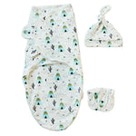 Sacs bébé en coton printemps-été, serviettes, sacs de couchage, ensemble bonnet en tricot, S (50x70 CM), L (60x75 CM)