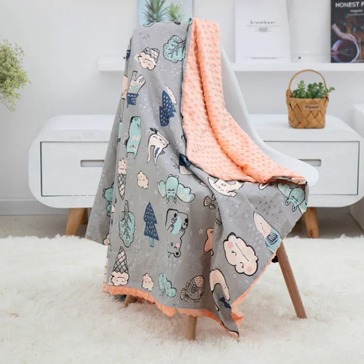 Couverture de Couverture de Poussette Lavable en Coton pour Bébé Dessin Animé