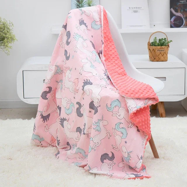 Couverture de Couverture de Poussette Lavable en Coton pour Bébé Dessin Animé