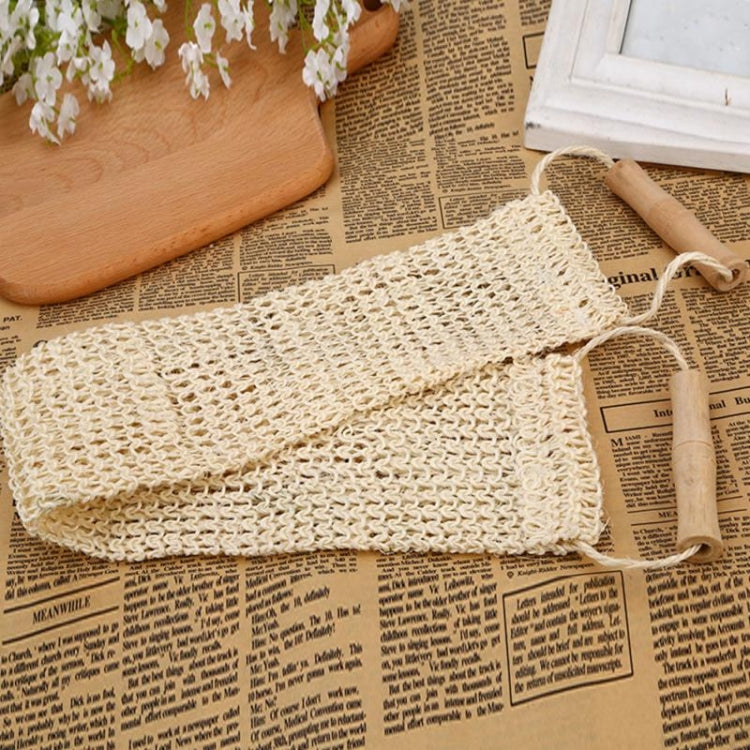 Serviette longue en sisal naturel avec poignée, bande de bain en fibre végétale, serviette longue en sisal