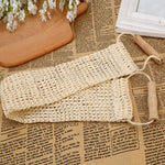 Serviette longue en sisal naturel avec poignée, bande de bain en fibre végétale, serviette longue en sisal