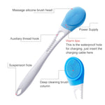 Brosse de bain électrique réglable SPA Massage Brosse de bain entièrement automatique Brosse de bain à long manche, 45,8cmx8,5cmx4cm