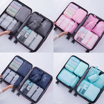 Ensemble de sacs de rangement de voyage Sac de rangement pliable, 7 en 1, 8 en 1 bouche de faisceau, 8 en 1 trousse de maquillage, 8 en 1 trousse de toilette, 9 en 1 trousse de maquillage, 9 en 1 trousse de toilette