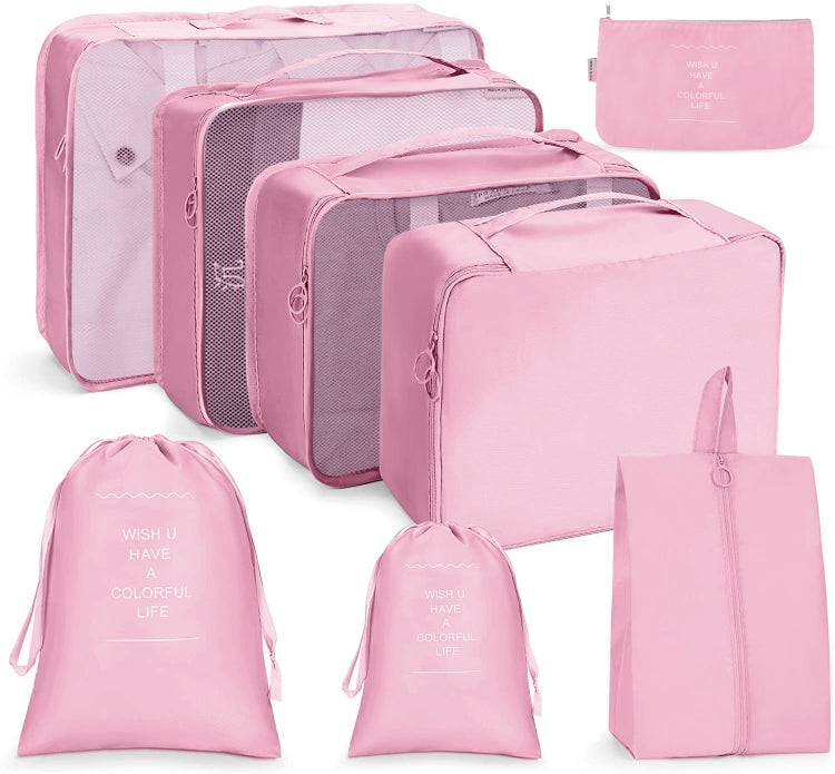 Ensemble de sacs de rangement de voyage Sac de rangement pliable, 7 en 1, 8 en 1 bouche de faisceau, 8 en 1 trousse de maquillage, 8 en 1 trousse de toilette, 9 en 1 trousse de maquillage, 9 en 1 trousse de toilette