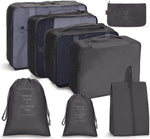 Ensemble de sacs de rangement de voyage Sac de rangement pliable, 7 en 1, 8 en 1 bouche de faisceau, 8 en 1 trousse de maquillage, 8 en 1 trousse de toilette, 9 en 1 trousse de maquillage, 9 en 1 trousse de toilette