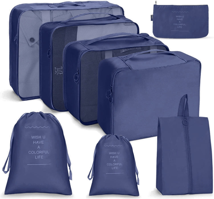 Ensemble de sacs de rangement de voyage Sac de rangement pliable, 7 en 1, 8 en 1 bouche de faisceau, 8 en 1 trousse de maquillage, 8 en 1 trousse de toilette, 9 en 1 trousse de maquillage, 9 en 1 trousse de toilette