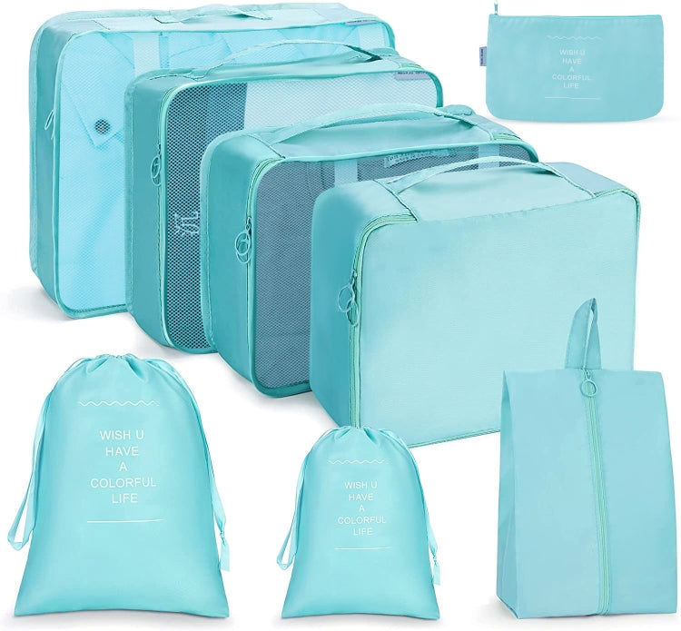 Ensemble de sacs de rangement de voyage Sac de rangement pliable, 7 en 1, 8 en 1 bouche de faisceau, 8 en 1 trousse de maquillage, 8 en 1 trousse de toilette, 9 en 1 trousse de maquillage, 9 en 1 trousse de toilette