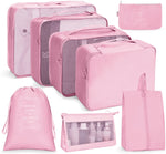 Ensemble de sacs de rangement de voyage Sac de rangement pliable, 7 en 1, 8 en 1 bouche de faisceau, 8 en 1 trousse de maquillage, 8 en 1 trousse de toilette, 9 en 1 trousse de maquillage, 9 en 1 trousse de toilette