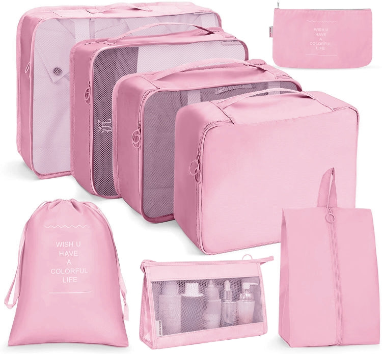 Ensemble de sacs de rangement de voyage Sac de rangement pliable, 7 en 1, 8 en 1 bouche de faisceau, 8 en 1 trousse de maquillage, 8 en 1 trousse de toilette, 9 en 1 trousse de maquillage, 9 en 1 trousse de toilette