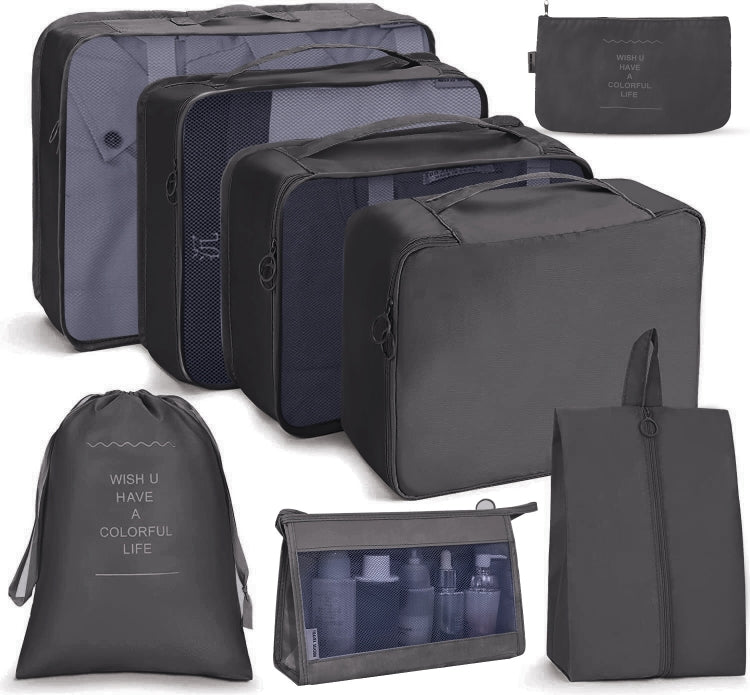 Ensemble de sacs de rangement de voyage Sac de rangement pliable, 7 en 1, 8 en 1 bouche de faisceau, 8 en 1 trousse de maquillage, 8 en 1 trousse de toilette, 9 en 1 trousse de maquillage, 9 en 1 trousse de toilette