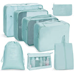 Ensemble de sacs de rangement de voyage Sac de rangement pliable, 7 en 1, 8 en 1 bouche de faisceau, 8 en 1 trousse de maquillage, 8 en 1 trousse de toilette, 9 en 1 trousse de maquillage, 9 en 1 trousse de toilette
