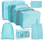 Ensemble de sacs de rangement de voyage Sac de rangement pliable, 7 en 1, 8 en 1 bouche de faisceau, 8 en 1 trousse de maquillage, 8 en 1 trousse de toilette, 9 en 1 trousse de maquillage, 9 en 1 trousse de toilette